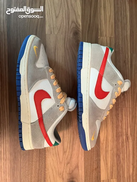Nike Dunk Low light iron ore red blue