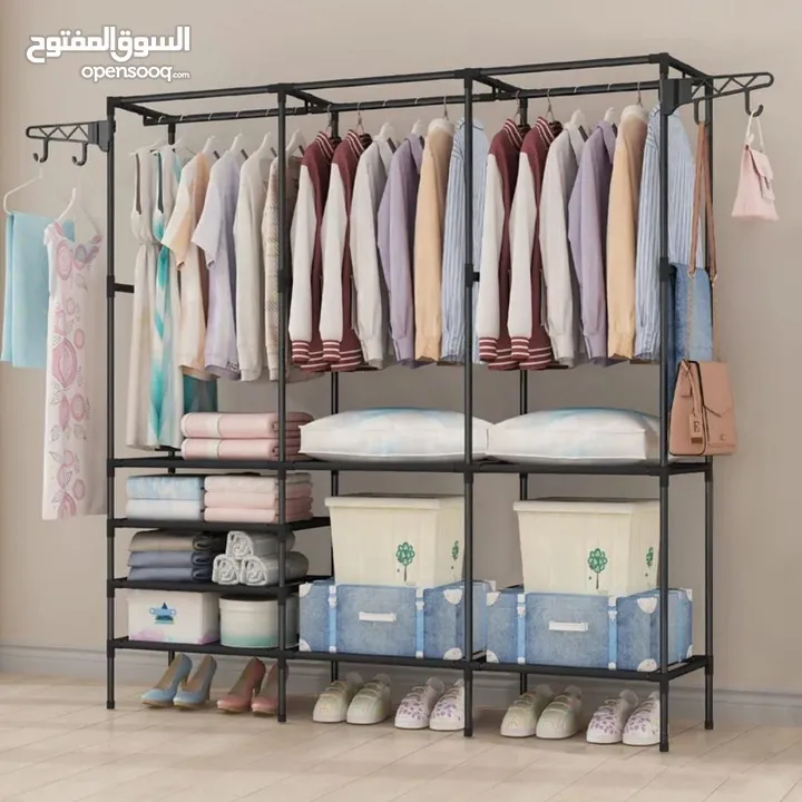 ستاند الملابس المعدني المتعدد الوظائف! خلي غرفتك مرتبة بأقل مجهود وبستايل عصري