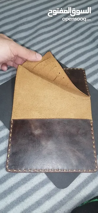 محفظة جلد طبيعي يدوي لل ATMs Cards والنقود الورقية  ORIGINAL HANDMADE NATURAL GENUINE LEATHER  ((""