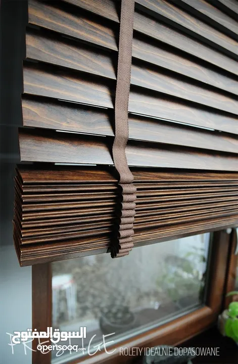 Wooden blind for offices and living room.