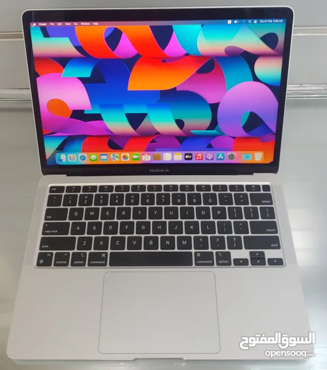 MacBook Air 2020 M1 Silver 8GB Ram 256GB SSD لابتوب ابل لون فضي