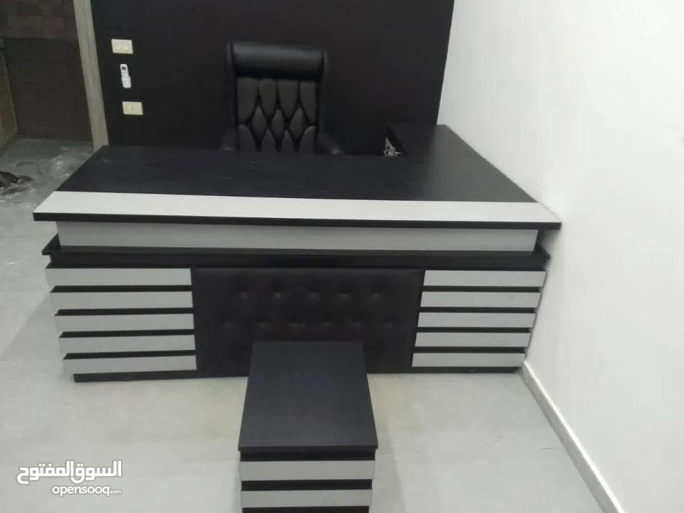 مكتب اداري 160*80 مع جانبية وطاولة وسط تفصيل خشب مستورد بسعر المنصع واعلى جودة وأقل الاسعار