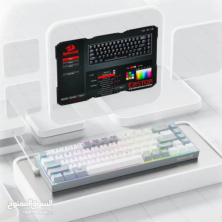 CASTOR K631 Grey 65% Wired RGB Gaming Keyboard كيبورد ريدراجون جديد