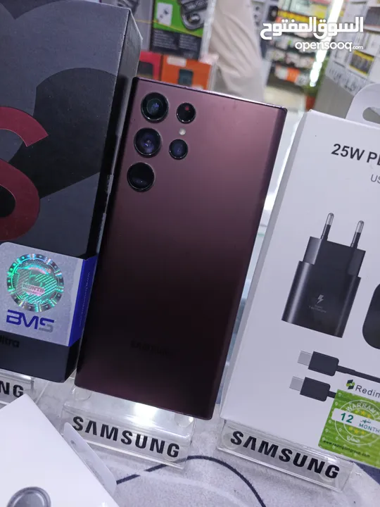جهاز  فل نظافه s22 الترا 256g 20ram شرق اوسط كامل اغراضو والكرتونه