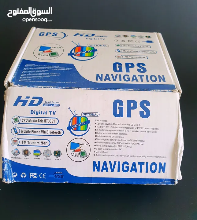 جهاز GPS ملاحة احترافي بشاشة لمس عالية الدقة (800×480) مزود بتلفزيون رقمي