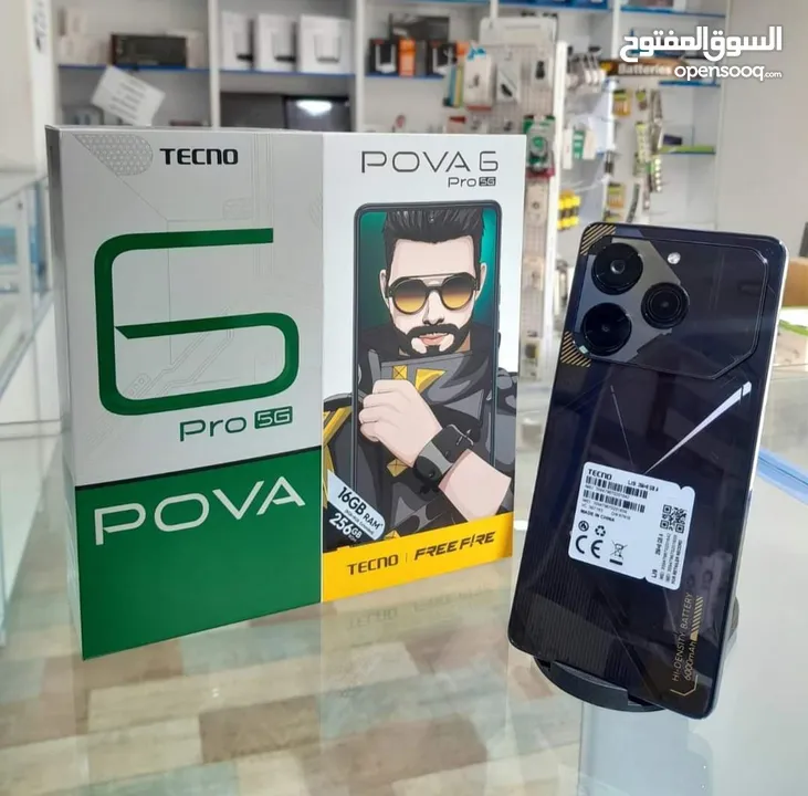 جهاز اخو الجديد pova 6 pro 5G رام 24 جيجا 256 مكفول بالشركة اغراضة والكرتونه الأصلية متوفر توصيل