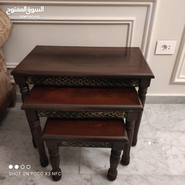 طقم صالون مستعمل 7 مقاعد / طاولات وسط / طاولات سيرفس / TV unit