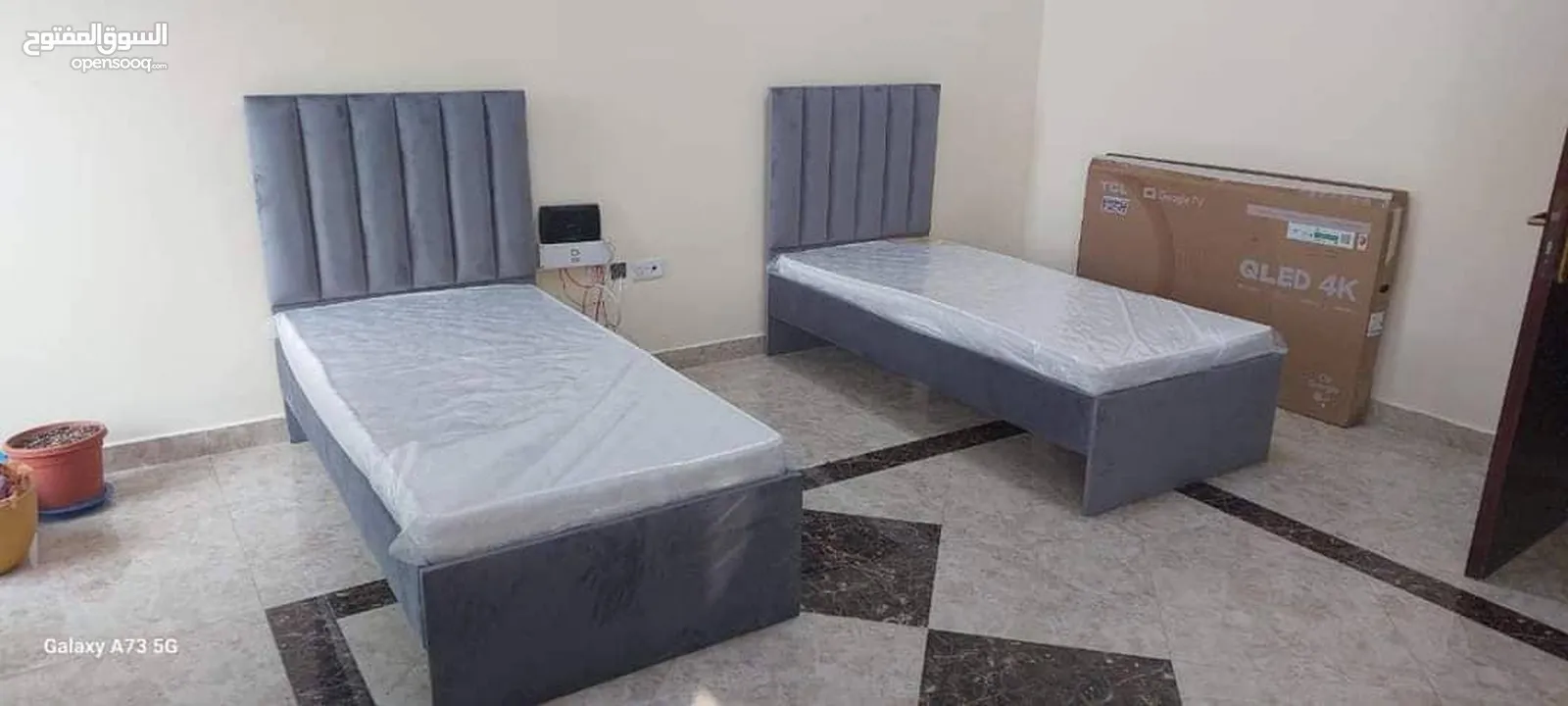 Brand New Single Bed With Mattress سرير مفرد مع فرشه جديد