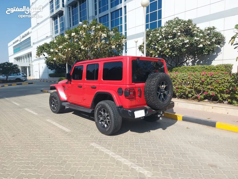 DHS 78000/= Jeep Wrangler Unlimited Rubicon 2018 Red 3.6L Auto مسرفس بالكامل