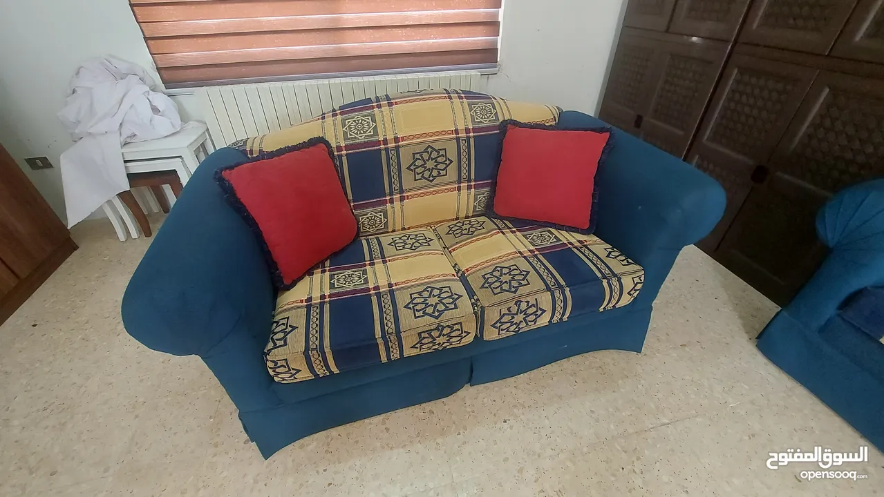 طقم صالون  غرفة جلوس شبه جديد