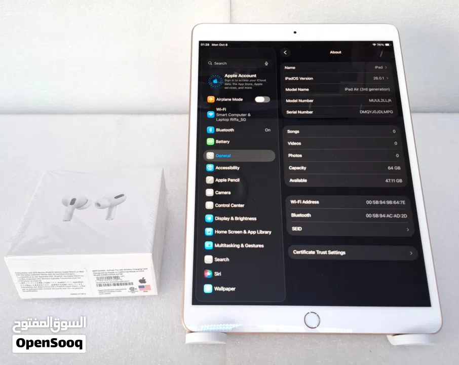 Apple IPad Air 3 10.5" 64GB Storage Wi-Fi Only Neat & Clean Condition (Free AirPods) Only in 83/-BD