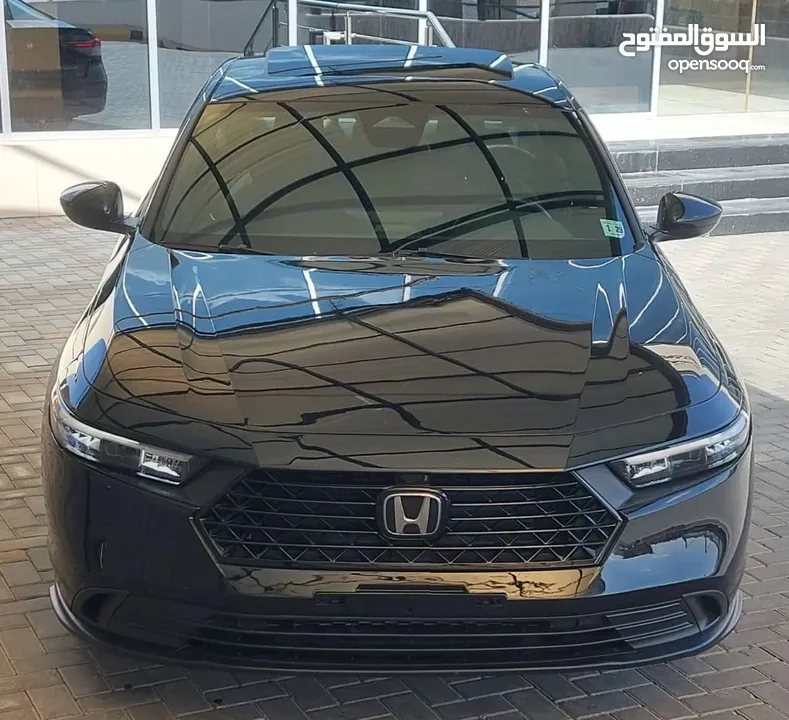 هوندا اكورد موديل 2024 لون اسود فحص كامل تصلح للاعفاءات اوالعمومي اومجمركة