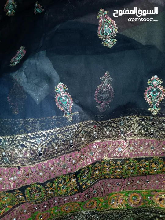 black gharara with unstitched black shirt ND dupatta full shisha work and paint work once used only