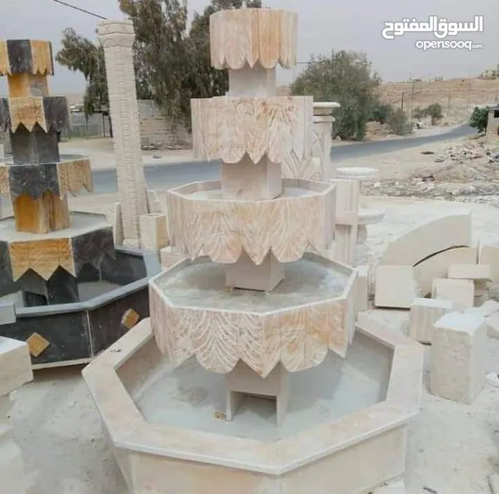 نوافير وشلالات وبابكيو حواض زريعه جميع انواع الحجر البناء والديكورات