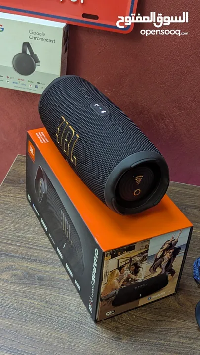 JBL Charge 5 Wi-Fi جديدا استعمل تجربه فقط النسخة الجديدا صوت JBL الأصلي الجريء مع صوت جهير عميق