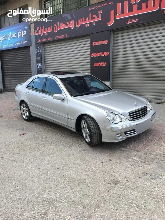مرسيدس c200 موديل 2004 لون سلفر