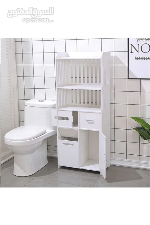 ستاند الحمام العصري PVC – أناقة ونظام في قطعة وحدة تصميم أنيق باللون الأبيض يضيف لمسة فخمة لأي زاوية