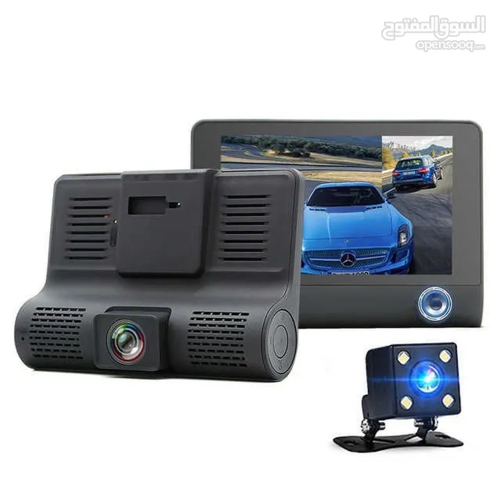 كاميرا سيارة أمامية وخلفية وداخلية video car dvr 1x3 full HD 1080P شاشة لمس حجم 4 بوصة HD