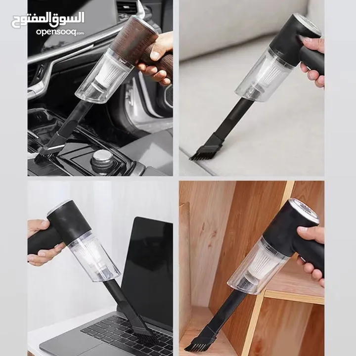 مكنسة تنظيف فرش و دعاسات و تابلو السياره من الغبار والاتربه مع وصلة الشحن الفوري مكنسه سياره سيارة ا