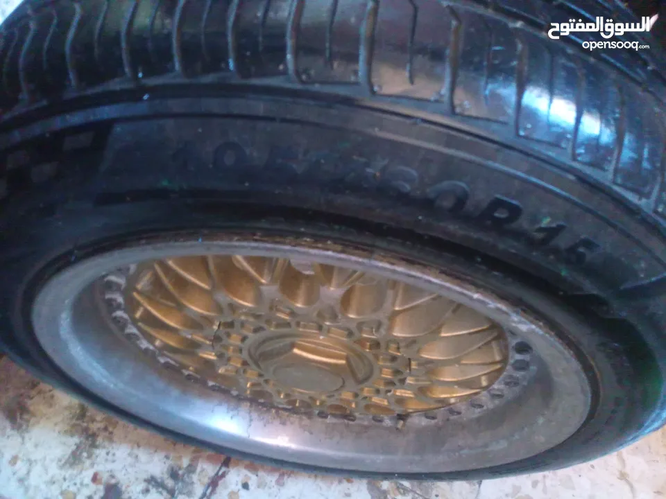 جنط  bbs  الماني اصلي .15 بحالة جيدة جدا . 5 براغي محير .... مع كوشوك نظيف