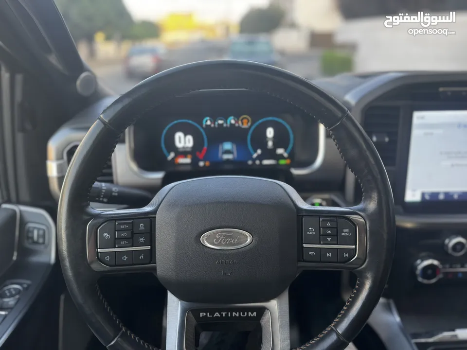ford f150 platinum 2022 hybrid 3500 cc powerboost  بلاتينيوم لون كحلي و داخلية مميزة لون كاميل
