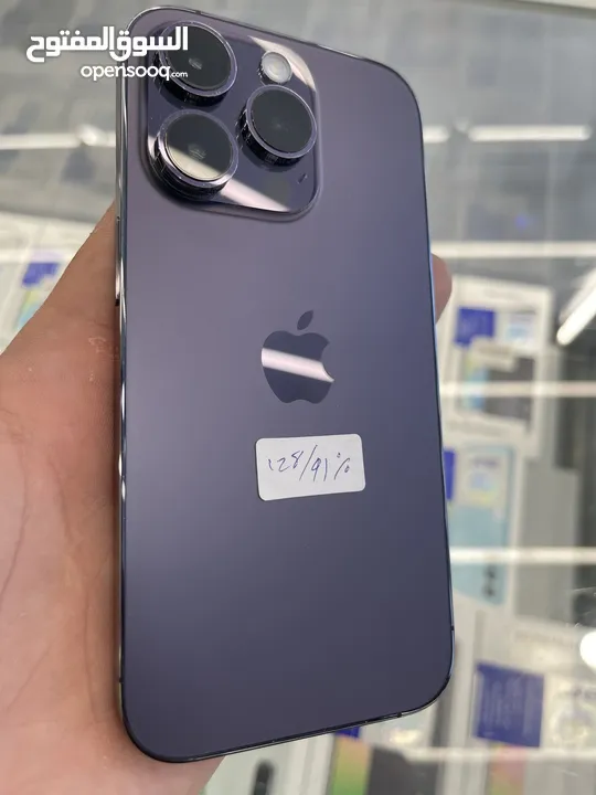 Iphone 14 pro 128gb purple used  ايفون 14 برو 128 جيجا مستخدم بحالة الجديد بطاريه 91٪؜