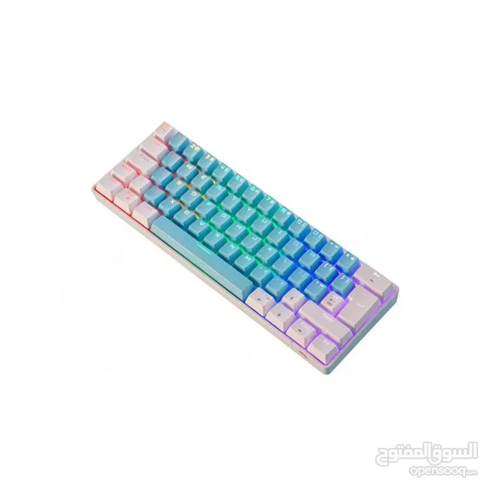 كيبورد ميكانيكي 60% زيولانج لون ابيض RGB Ziyoulang T60 Mechanical Keyboard 62 Keys