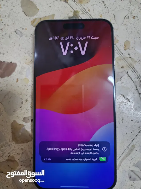 جهاز 15 برو ماكس مستعمل سنة بطارية 90% بحالة ممتازة جدا جدا
