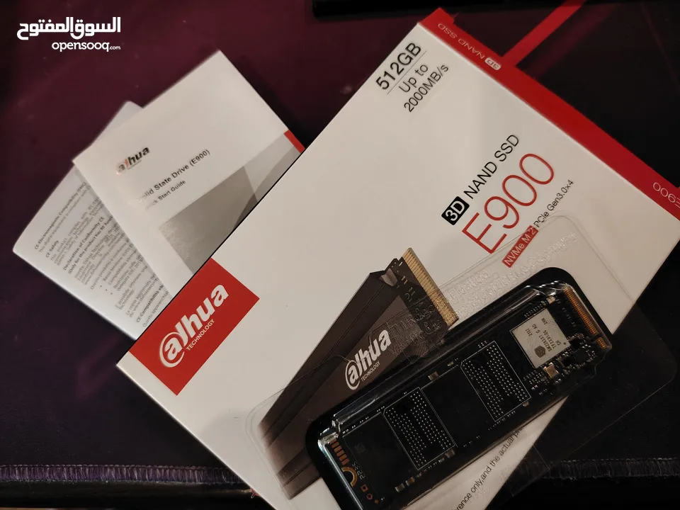 SSD Nvme M.2900 512Gb ذاكرة تخزين بسعه   ذاكره تخزين داخليه 512gb للكمبيوتر جديده بالكرتونه