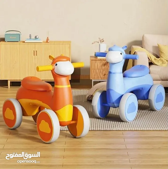 دراجة أطفال بأربع عجلات بشكل خروف  مع إضاءة  وموسيقى ممتعة مناسبة للأطفال من عمر سنة ونصف حتى 4 سنوا