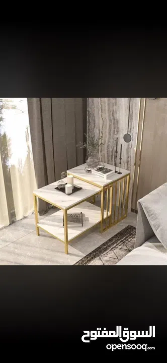 طقم طاولات ديكور فاخرة (عدد 2)