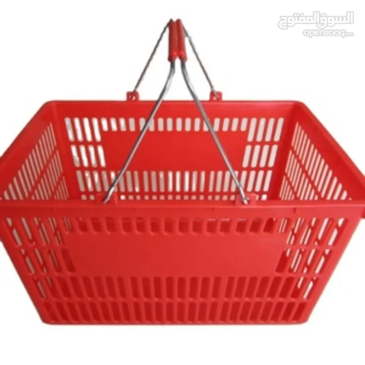 أجهزة كاشير / رفوف خشب/ رفوف زجاج/سلات عرض/ سلات زبائن