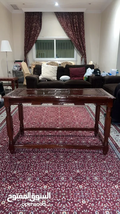 طاولة وسط قديمة أنتيك خشب طبيعي Medium antique table natural wood