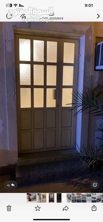 للبيع باب المنيوم مستخدام بحالة ممتازه