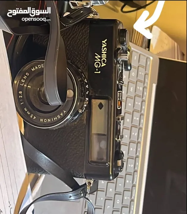كاميرا فنتيج قديمة Yashica mg-1 جلد باللون الأسود معها حزامها شغالة للبيع   بدون شريط فيلم
