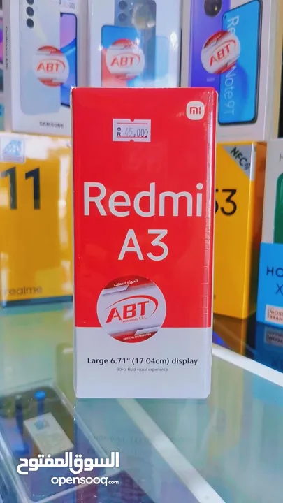 عرض خااص : Redmi A3 128gb هاتف بمواصفات ممتازة و سعر مناسب للجميع جديد مع ضمان وكيل سنة لا يفوتك