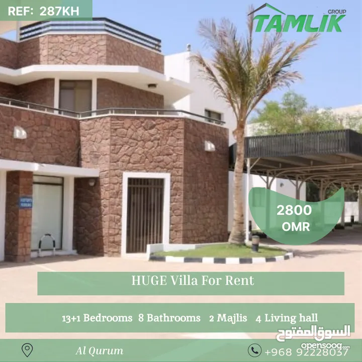HUGE Villa for Rent in Al Qurum  REF 287KH