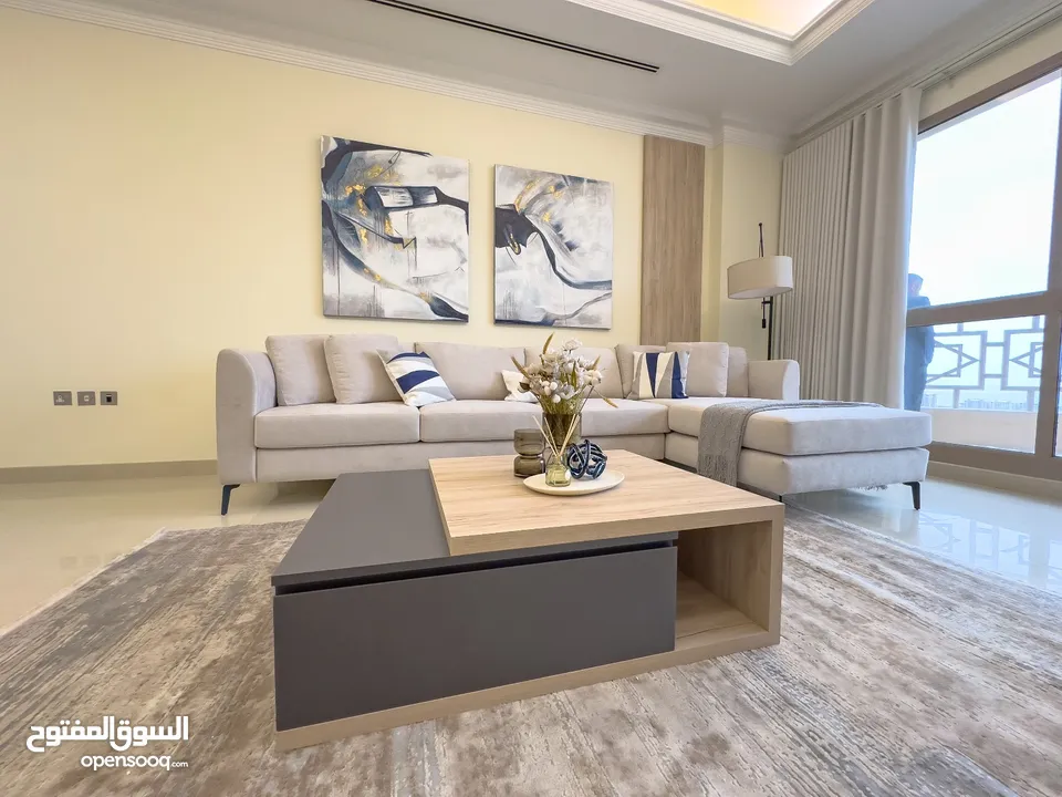 BRAND NEW FULLY FURNISHED WITH BIG BALCONY AND SEA VIEW 2  BH WITH AMENITIES AT MANAMA