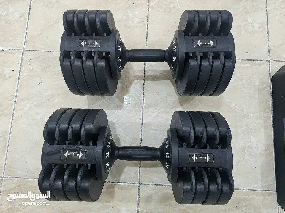 همه سمارت دمبل قابله للتعديل 32 كجم. Hima smart adjustable dumbbells set 32 Kgs each