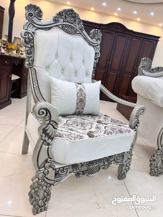 طقم كنب مصري دمياطي 9مقاعد خشب زان تفصيل؛