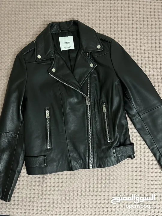 Leather biker jacket Mango