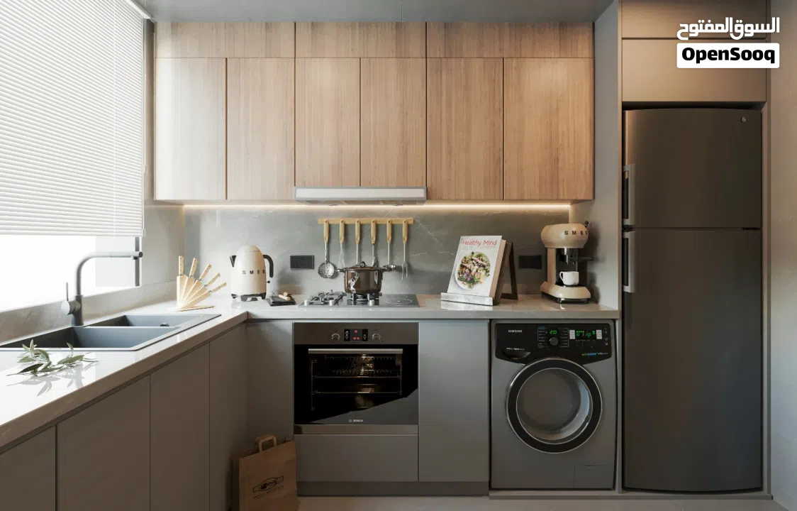 متوفر شقه للبيع غرفه وصاله وغرفه خادمه بالجميرا تشطيب سوبر بأقل سعر واسهل طرق السداد