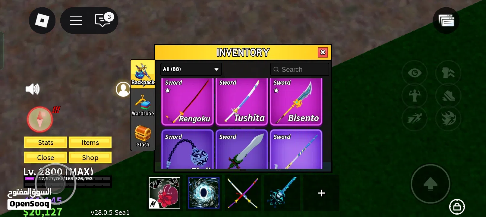 للبيع حساب بلوكس فروت قوي تقريبا كل شي في اللعبه blox fruit account strong for sell