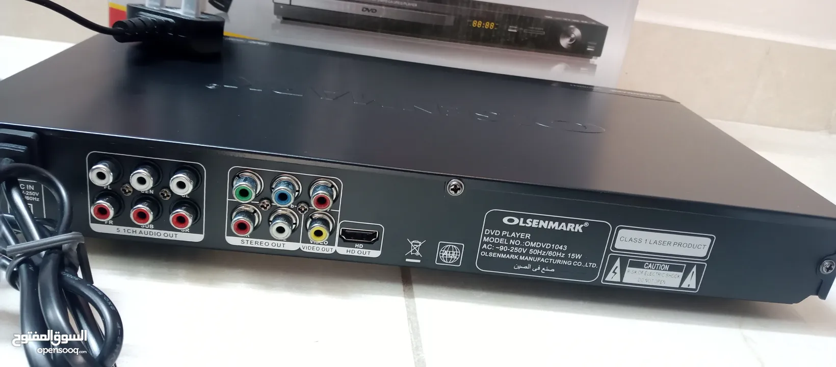 مشغل دي في دي DVD حديث نوع Olsenmark شاشة تحكم ريموت مخارج HDML MP3  و USB