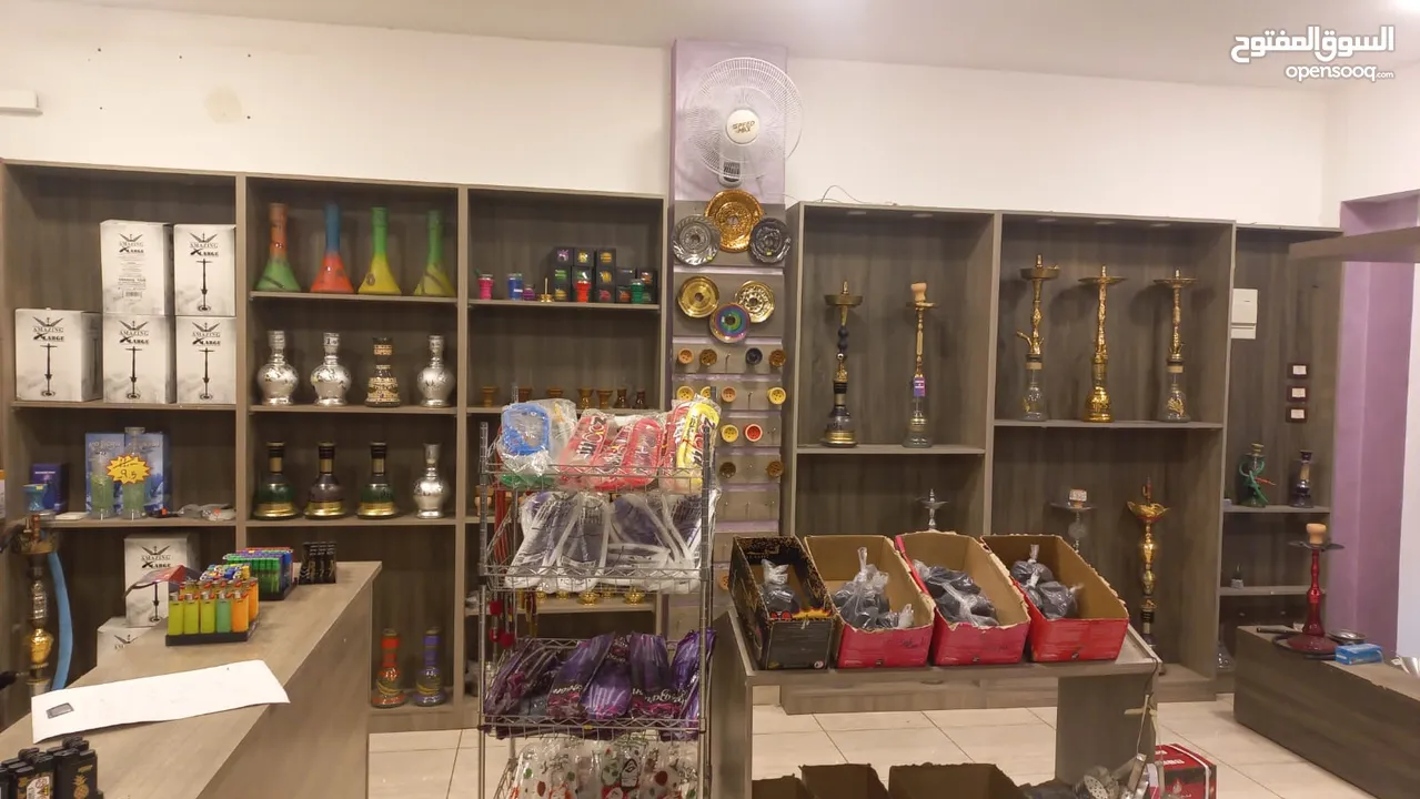 ديكور محل اراجيل خشب