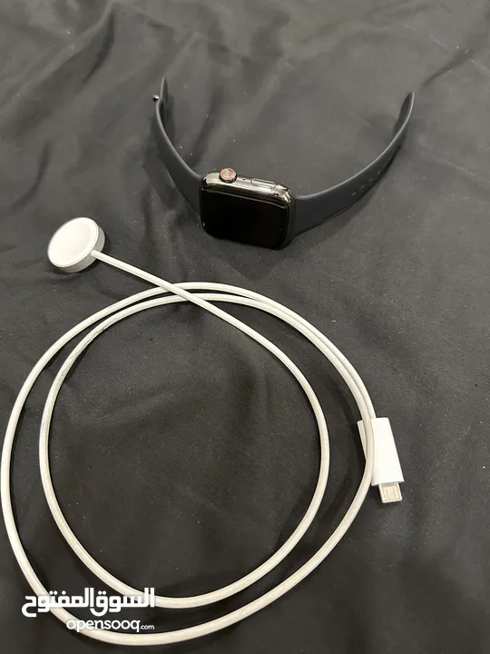 ‏Apple Watch Series 7 – ستانلس ستيل 45mm – GPS + Cellular – Graphite