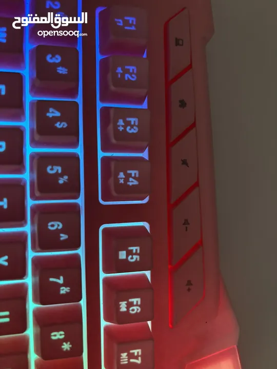 Pink keyboard with rgb lights