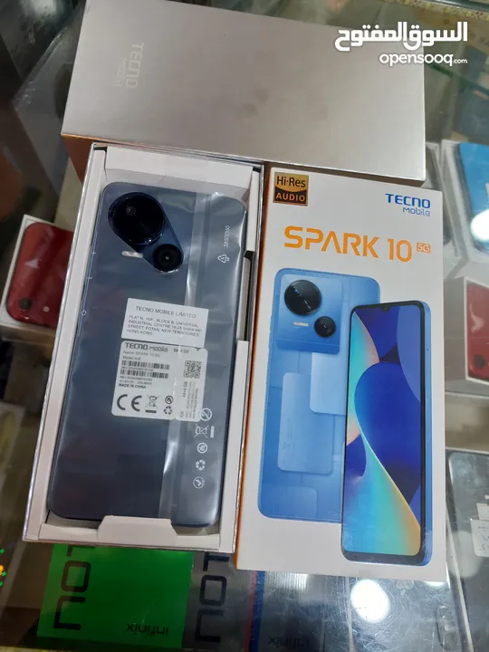 مستعمل ايام Spark 10 5G رام 8 جيجا 64 أغراضة والكرتونه الأصلية متوفر توصيل