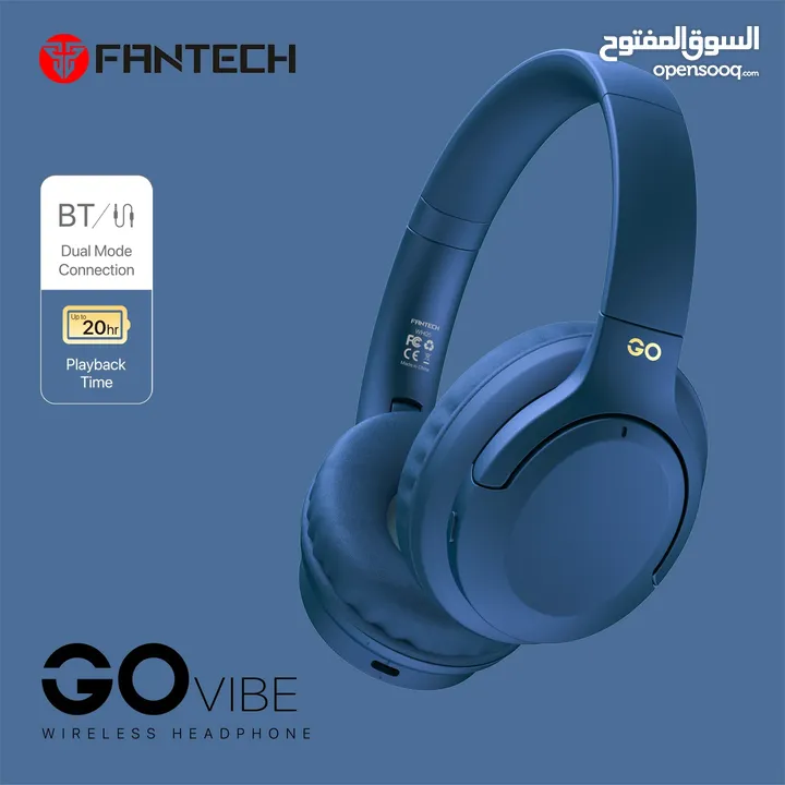 Fantech Go Vibe WH05 Wireless Headphone سماعات رأس صوت محيطي