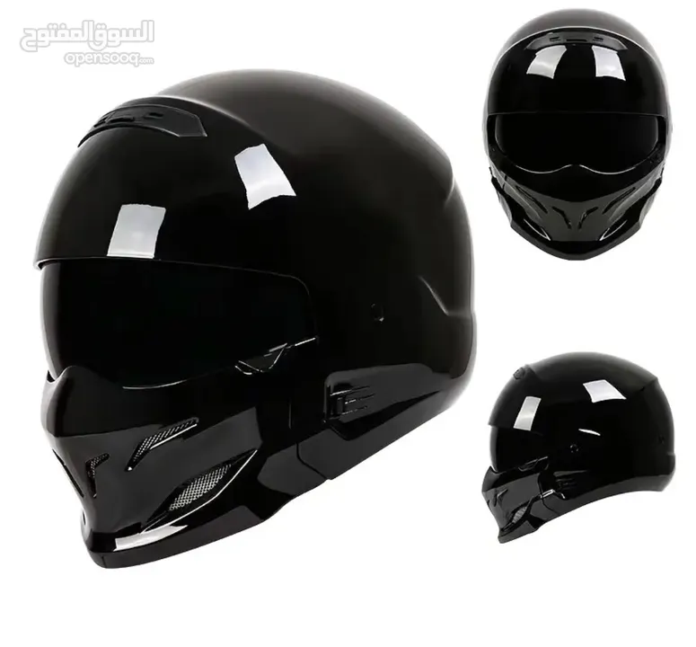 خوذة العقرب  Scorpion helmet   مقاس : XL   لون : Glossy black  واقي العين باللون الاسود + شفاف